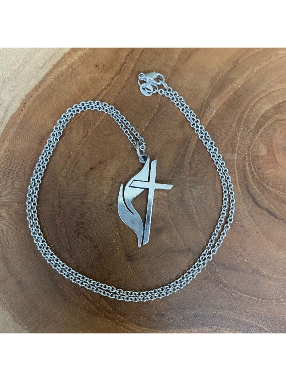 RETIRED James Avery Methodist Cross Necklace, Sterling Silver